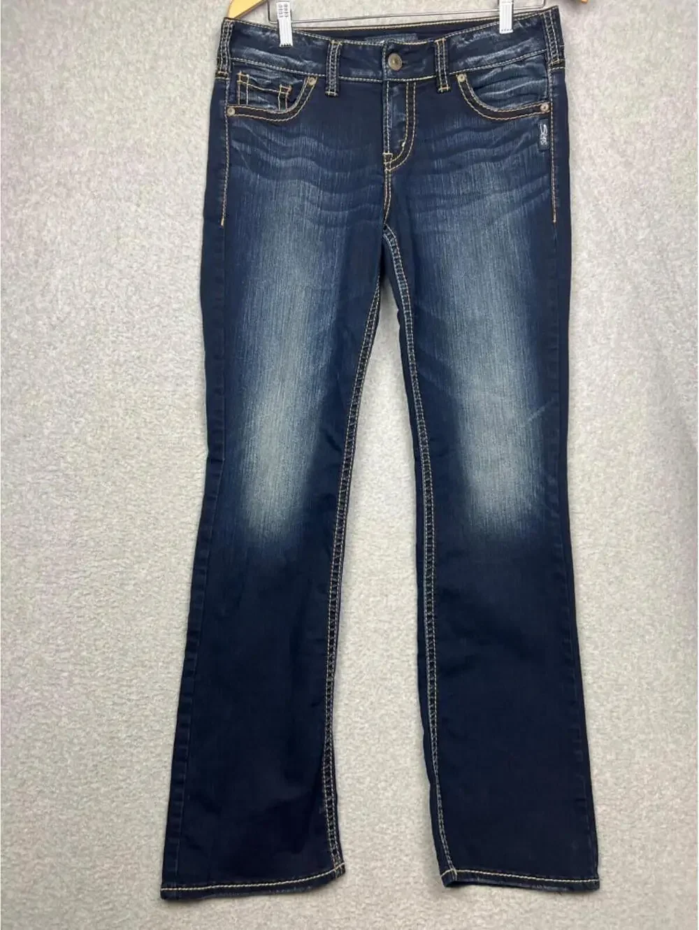 Silver Jeans Suki Super Stretch Mid Slim Boot Jeans W30 L33 Dark Wash Western